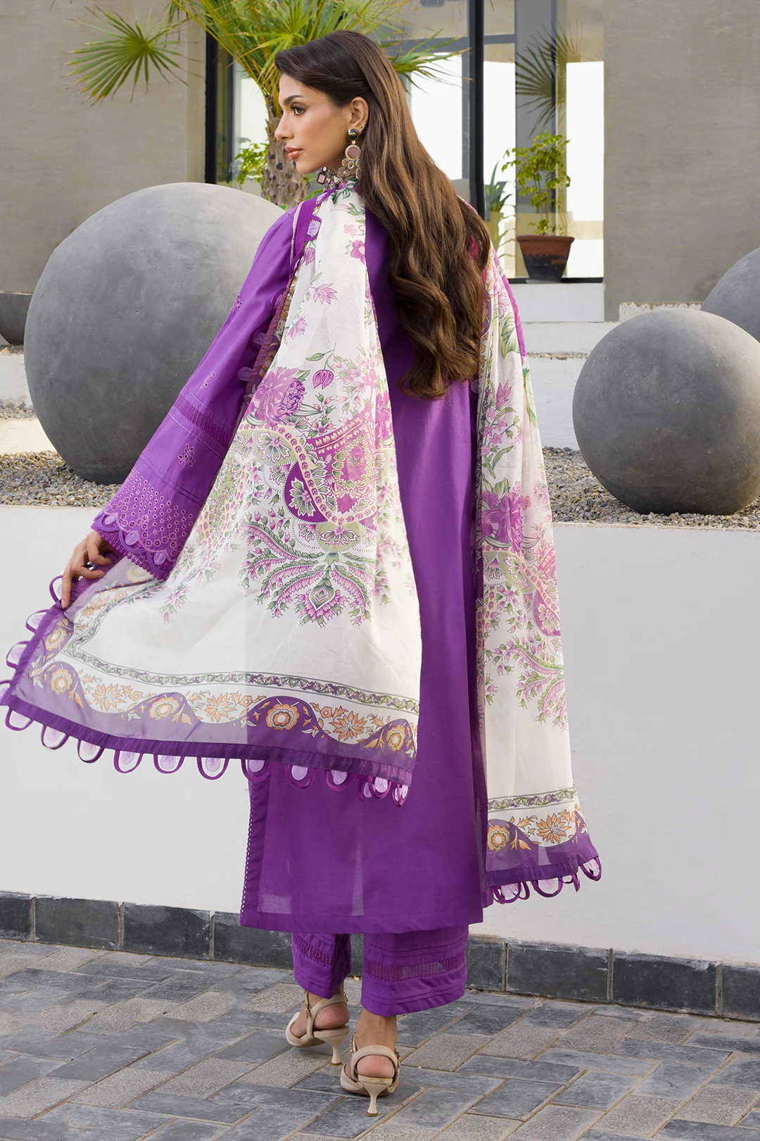 Embroidered Shirt Shalwar Dupatta - 0077 - Image 16