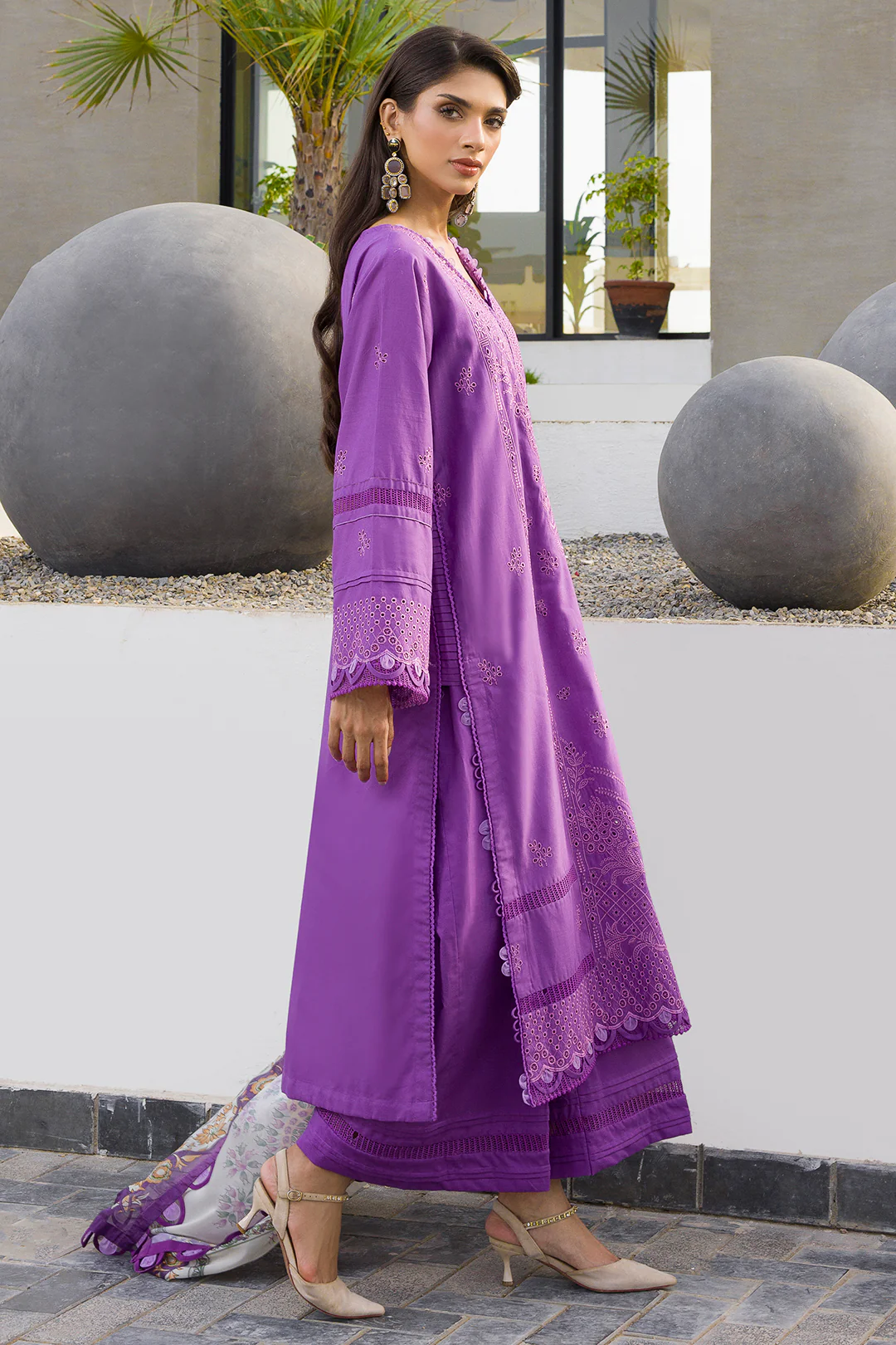 Embroidered Shirt Shalwar Dupatta - 0077 - Image 5