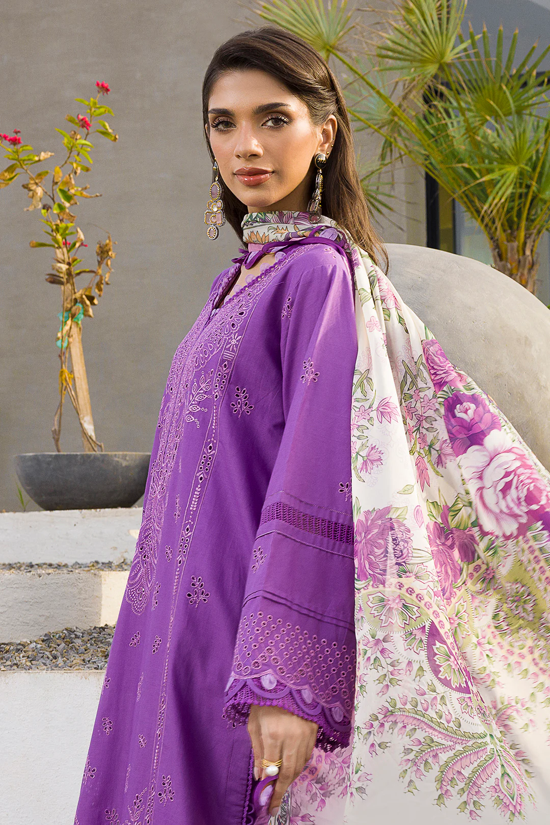Embroidered Shirt Shalwar Dupatta - 0077 - Image 8