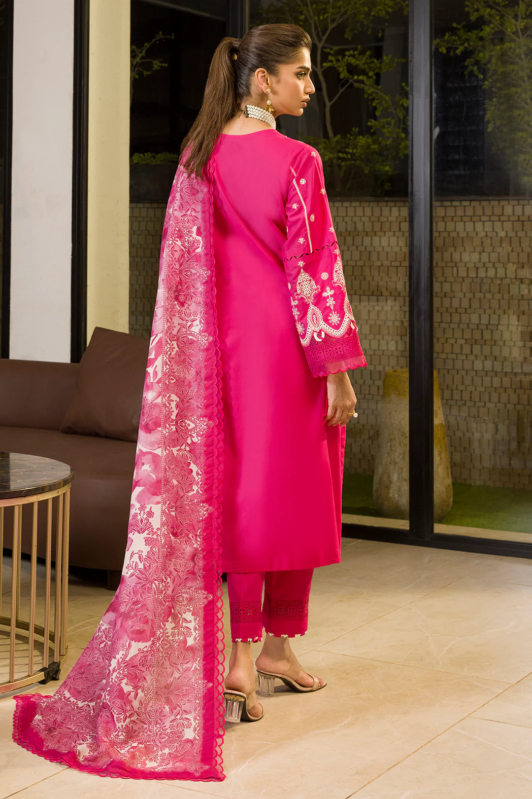 Embroidered Shirt Shalwar Dupatta - 0078 - Image 5