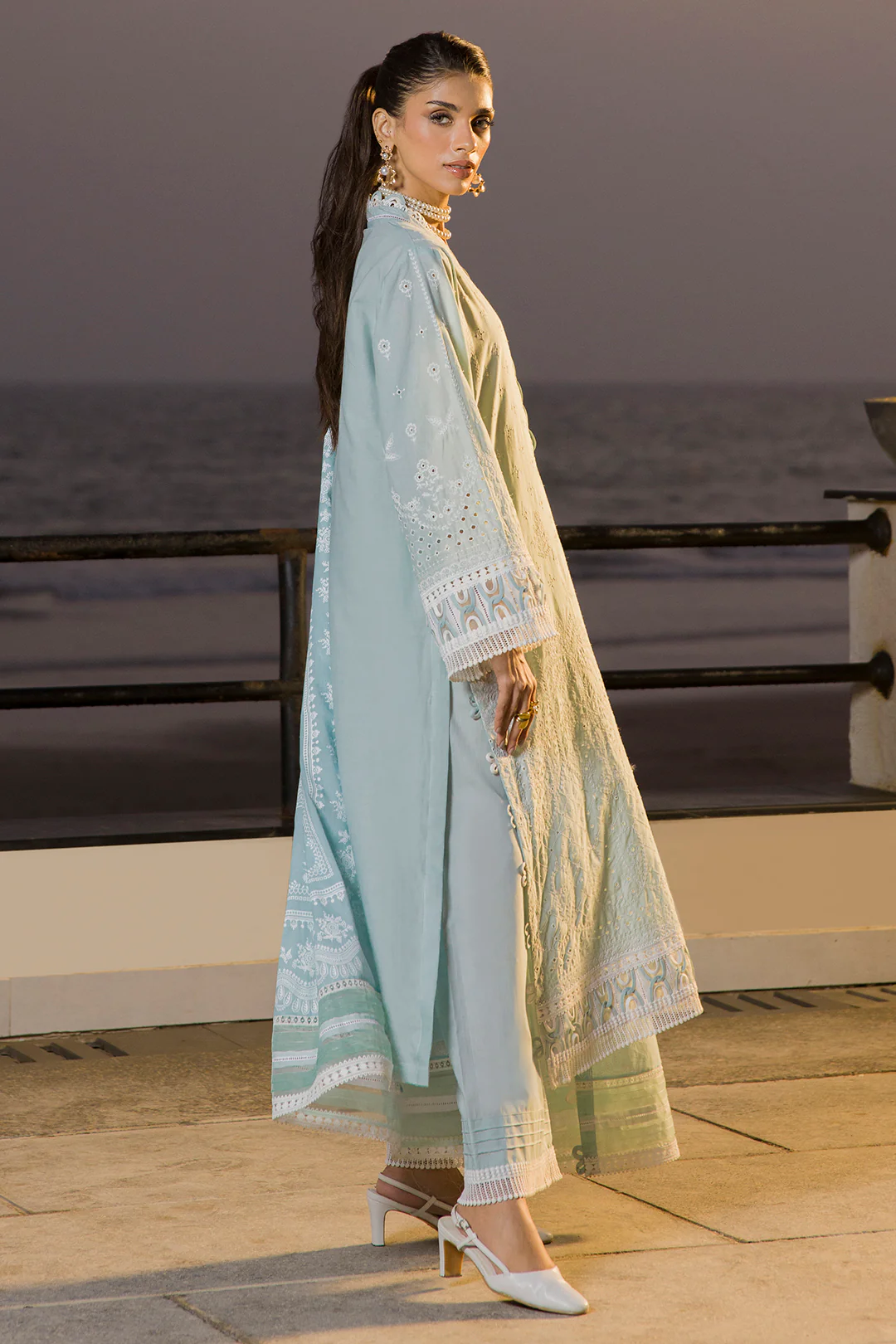 Embroidered Shirt Shalwar Dupatta - 0079 - Image 11