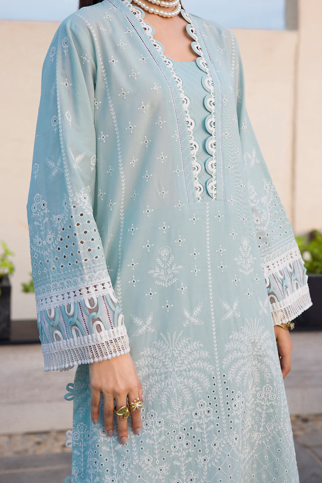 Embroidered Shirt Shalwar Dupatta - 0079 - Image 8