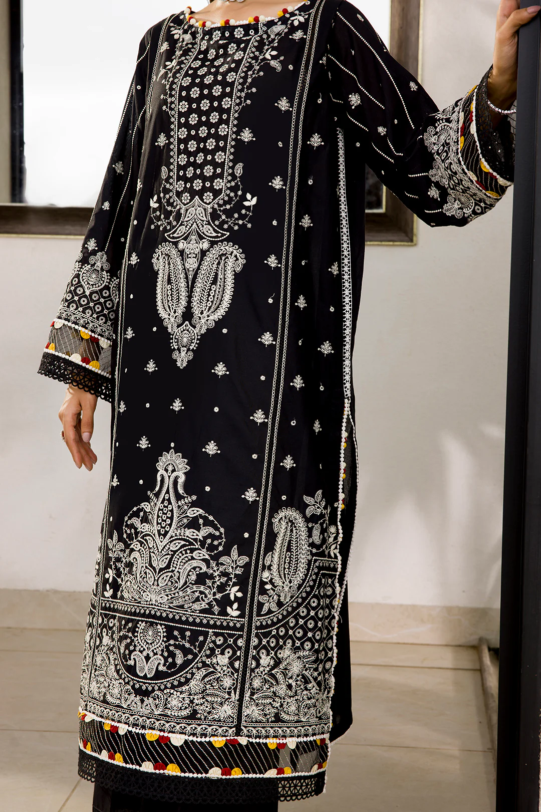 Embroidered Shirt Shalwar Dupatta - 0080 - Image 6