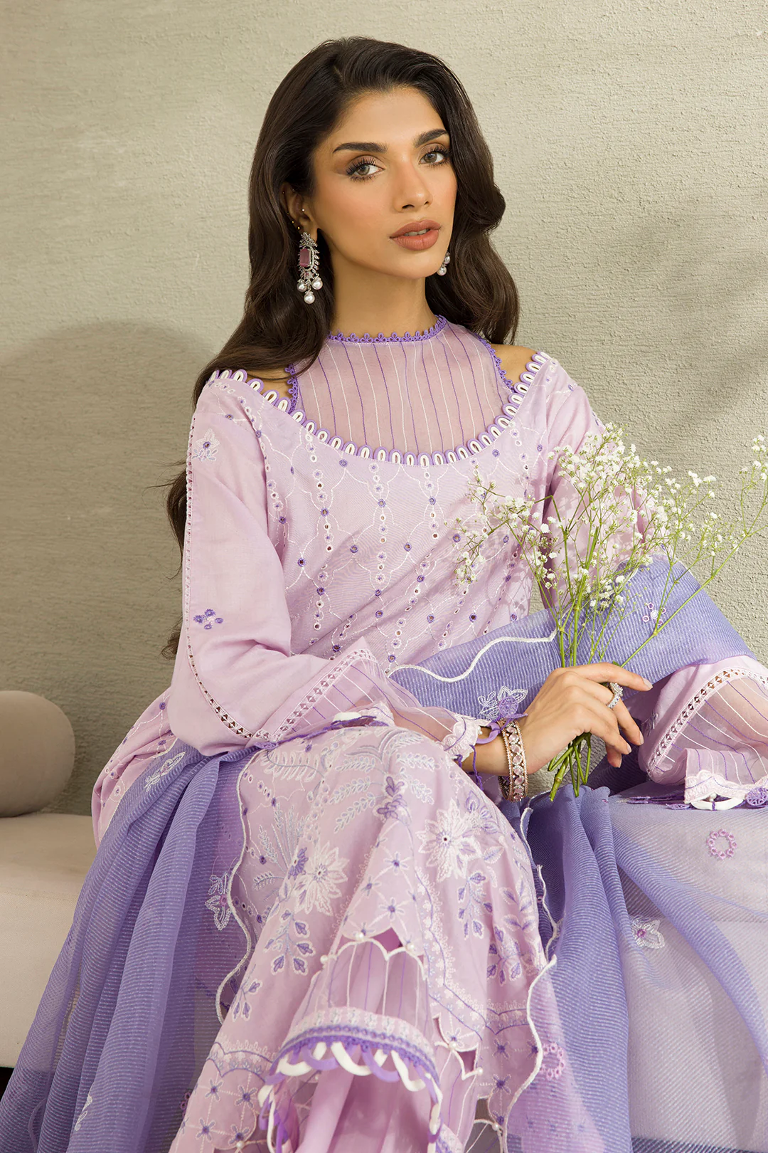 Embroidered Shirt Shalwar Dupatta - 0082 - Image 11