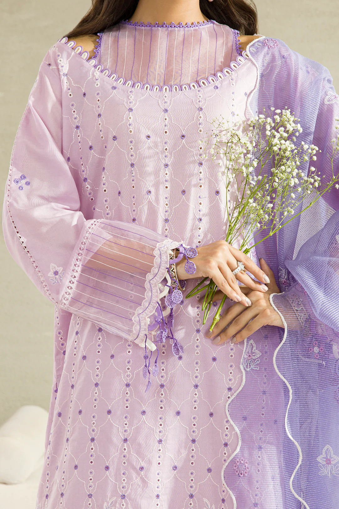 Embroidered Shirt Shalwar Dupatta - 0082 - Image 14