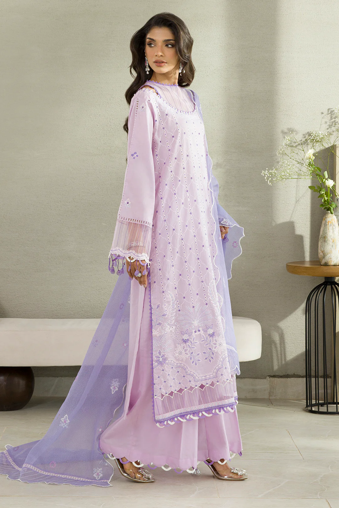 Embroidered Shirt Shalwar Dupatta - 0082 - Image 19