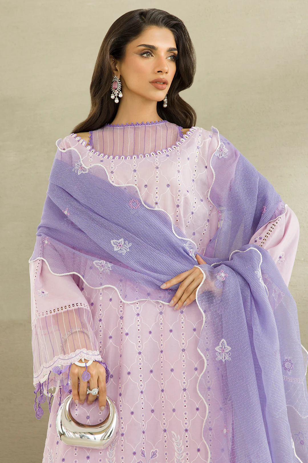 Embroidered Shirt Shalwar Dupatta - 0082 - Image 8