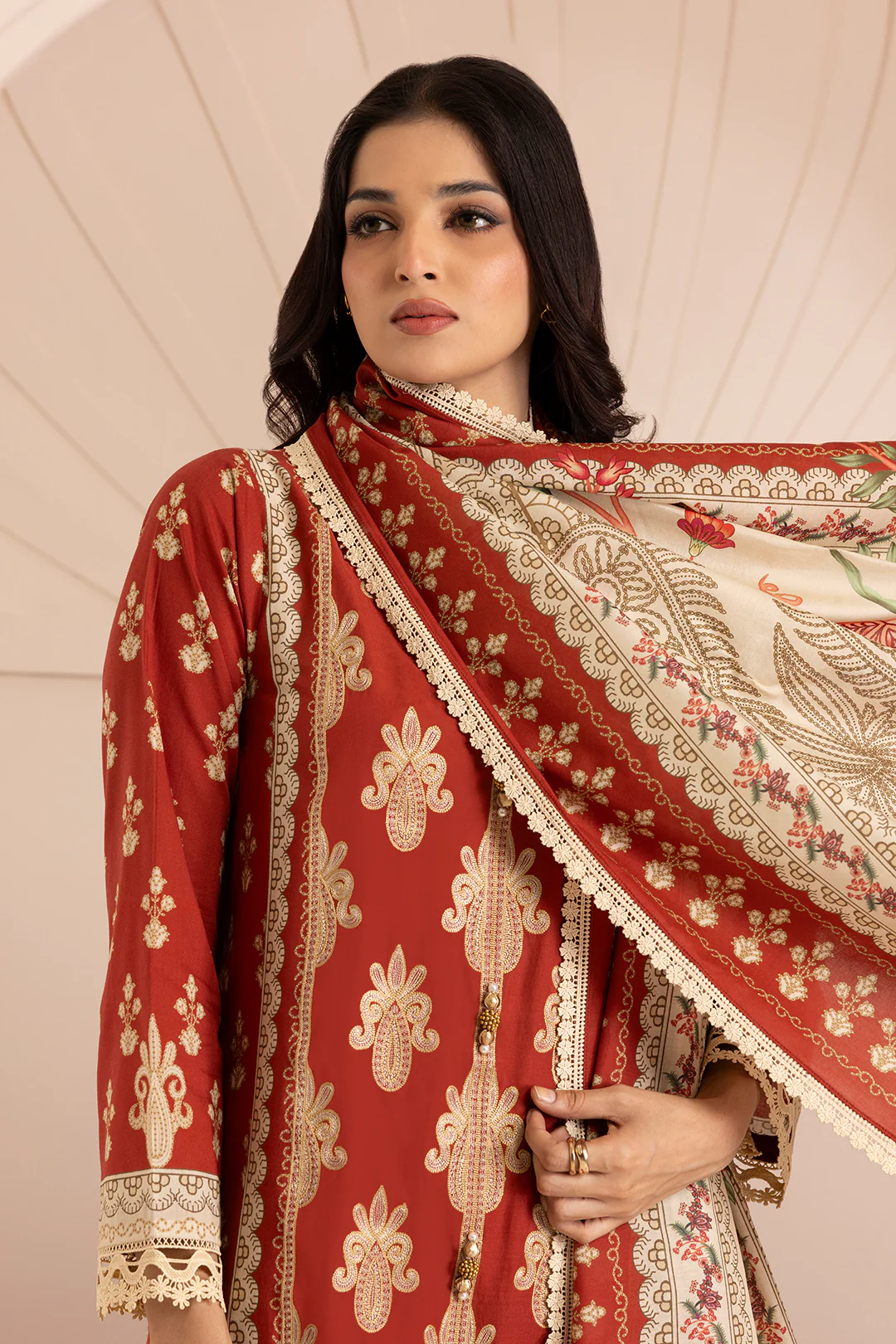 Embroidered Shirt Shalwar Dupatta - 0206 - Image 2