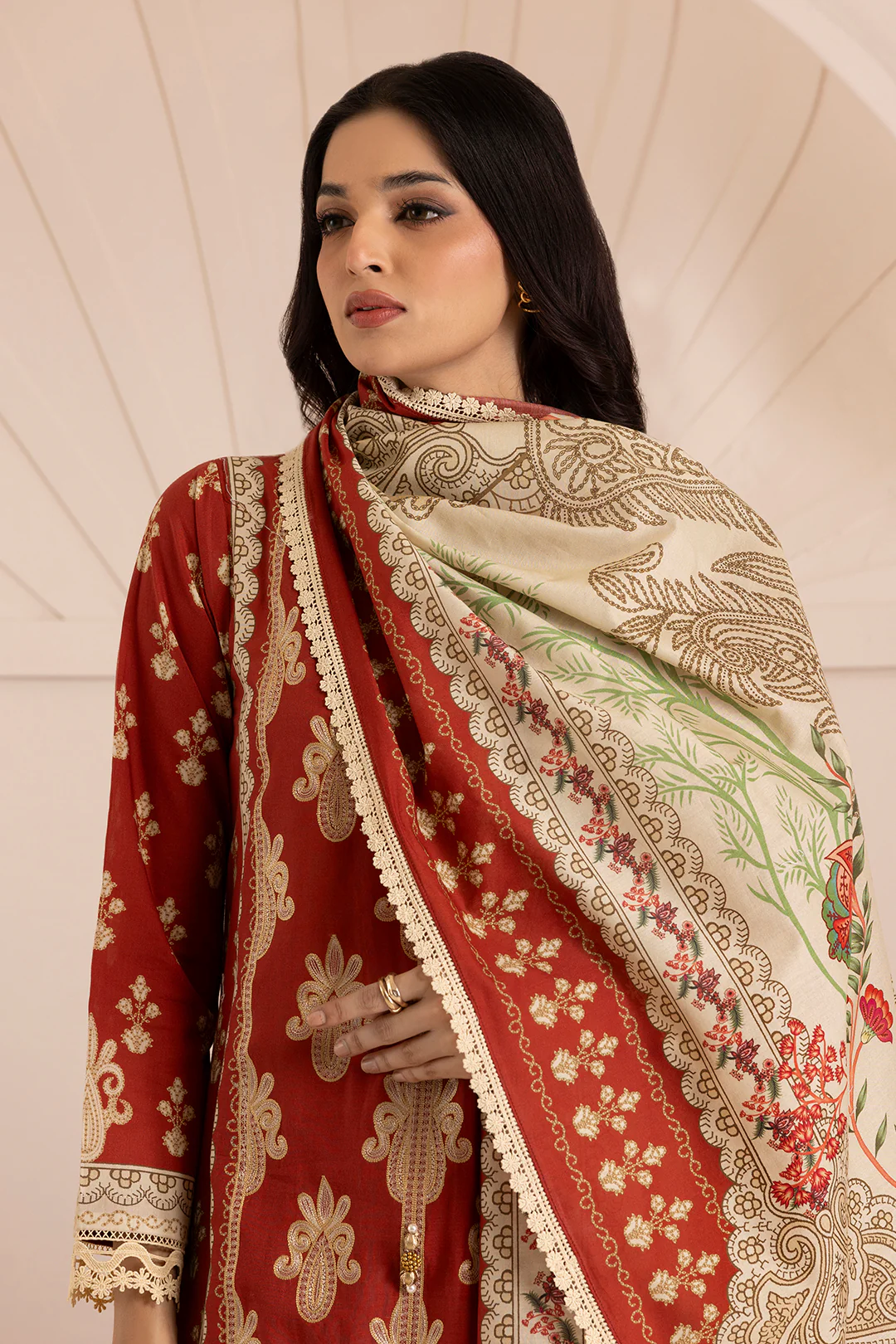 Embroidered Shirt Shalwar Dupatta - 0206 - Image 3