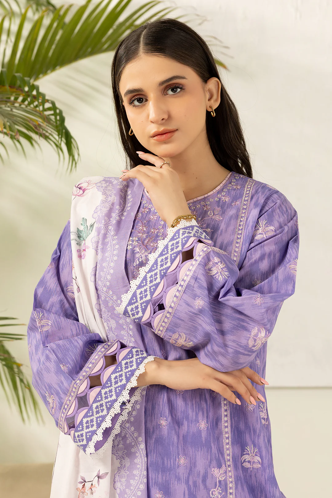 Embroidered Shirt Shalwar Dupatta - 0207 - Image 2