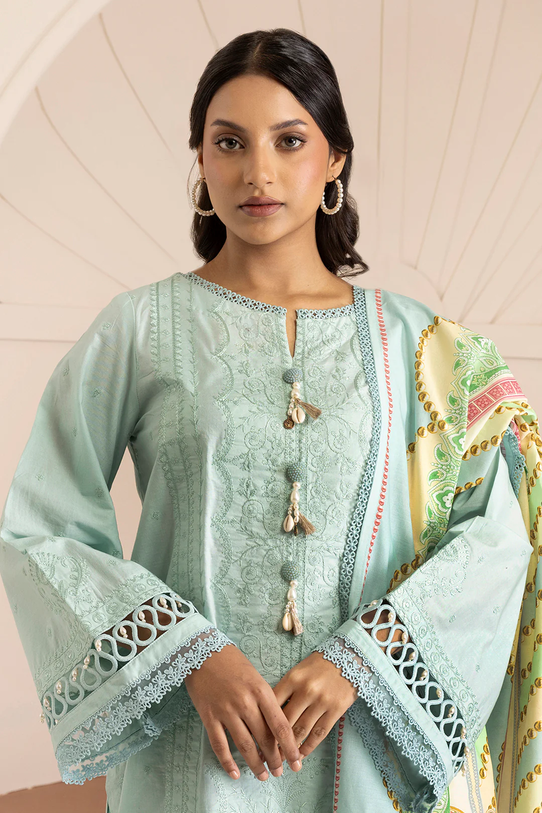 Embroidered Shirt Shalwar Dupatta - 0209 - Image 2