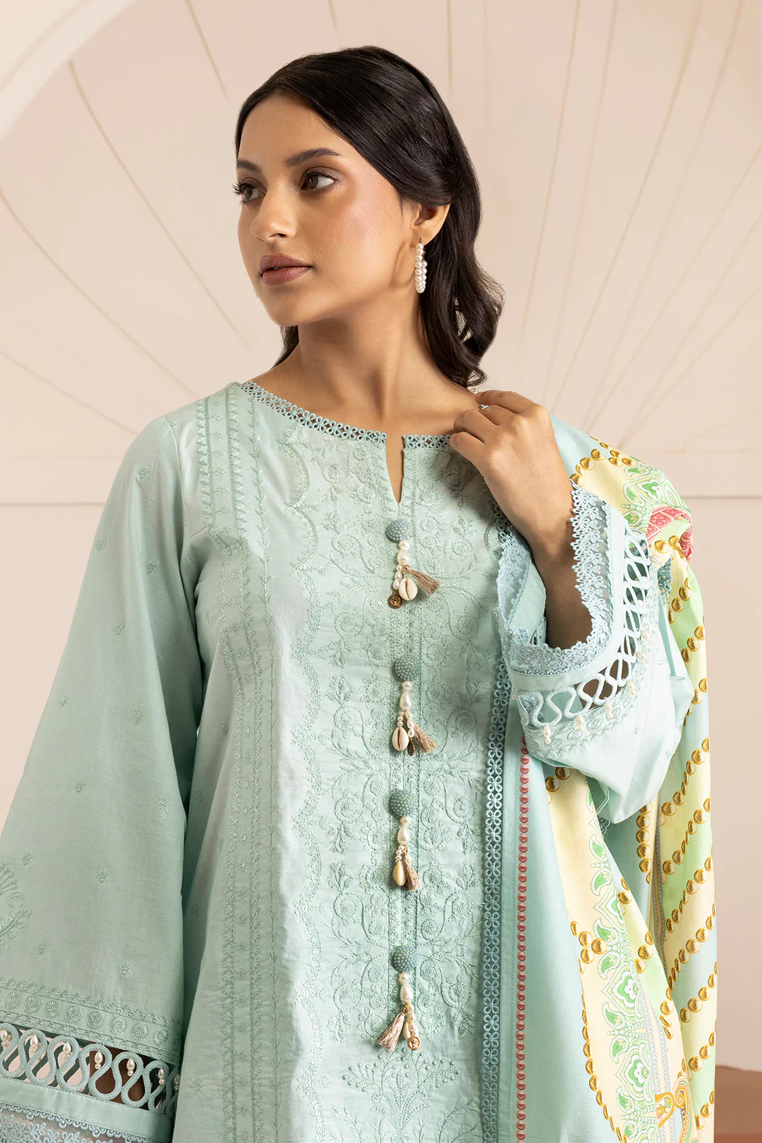 Embroidered Shirt Shalwar Dupatta - 0209 - Image 4