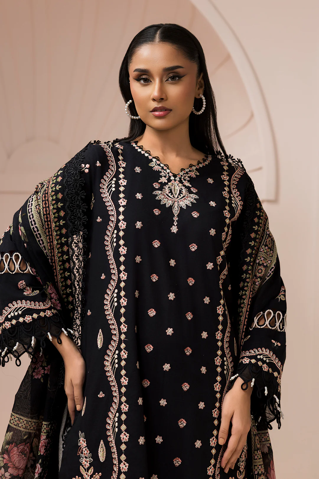 Embroidered Shirt Shalwar Dupatta - 0212 - Image 3