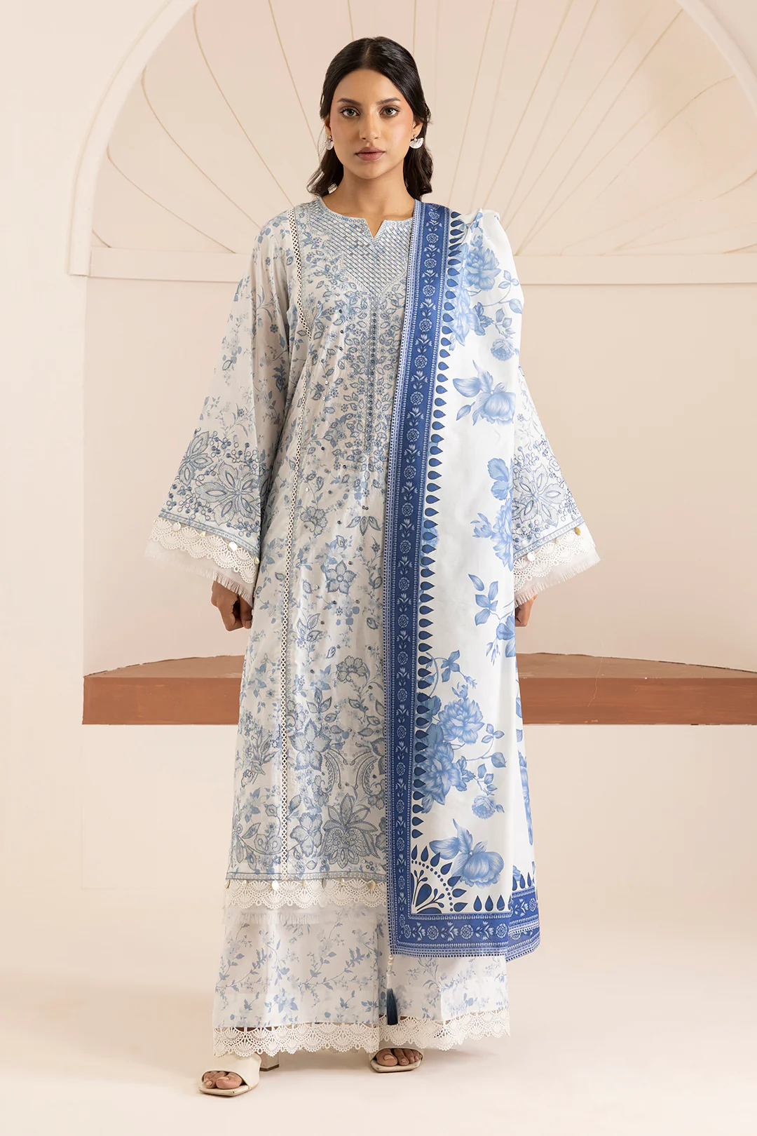 Embroidered Shirt Shalwar Dupatta - 0213 - Image 2