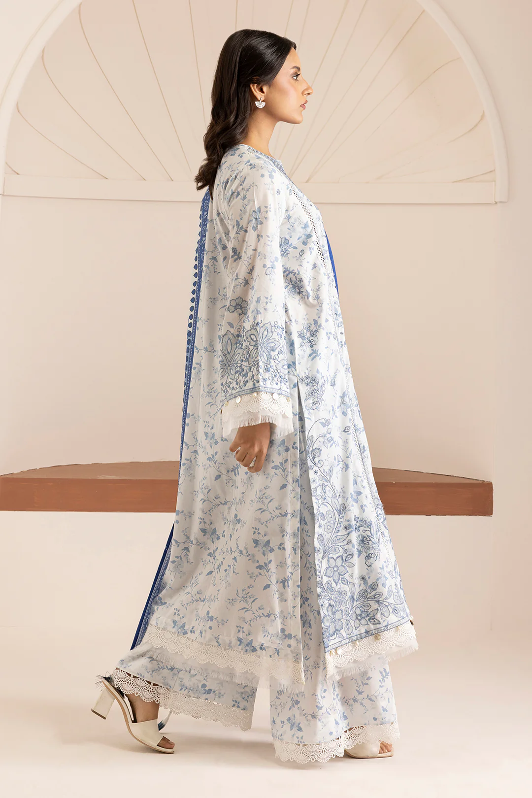 Embroidered Shirt Shalwar Dupatta - 0213 - Image 8