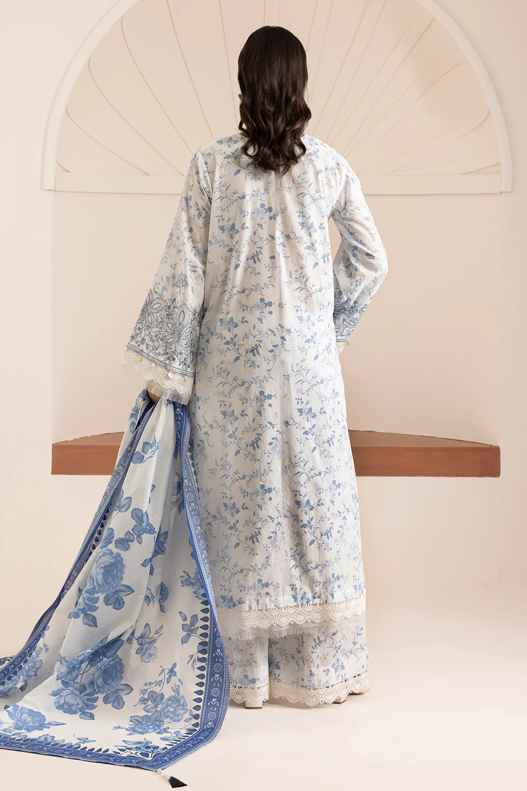 Embroidered Shirt Shalwar Dupatta - 0213 - Image 9