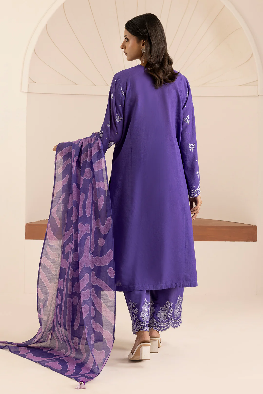 Embroidered Shirt Shalwar Dupatta - 0215 - Image 5