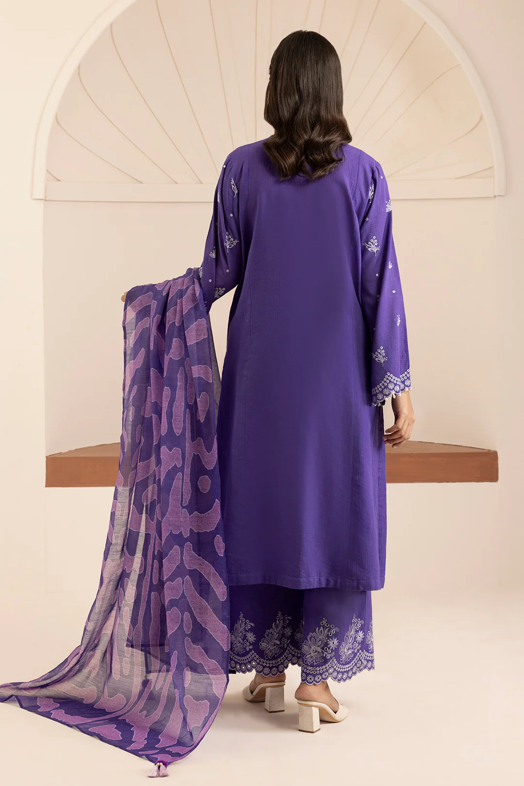 Embroidered Shirt Shalwar Dupatta - 0215 - Image 6
