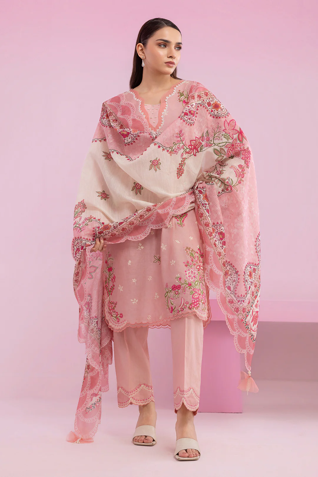 Embroidered Shirt Shalwar Dupatta - 0216 - Image 2
