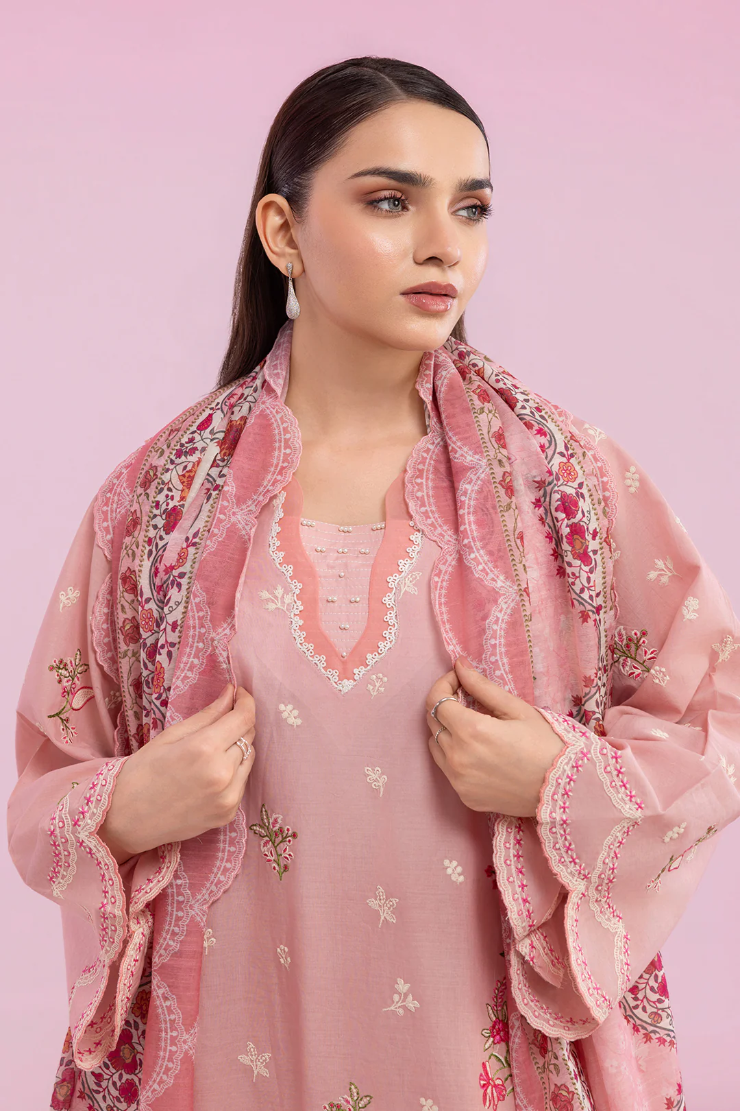 Embroidered Shirt Shalwar Dupatta - 0216 - Image 5