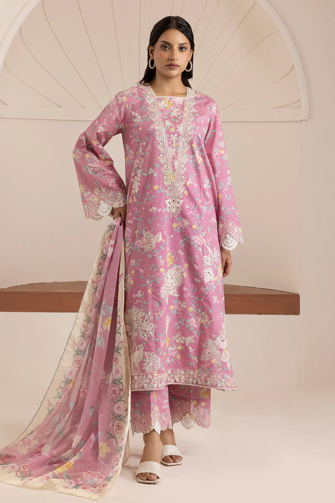 Embroidered Shirt Shalwar Dupatta - 0217 - Image 2