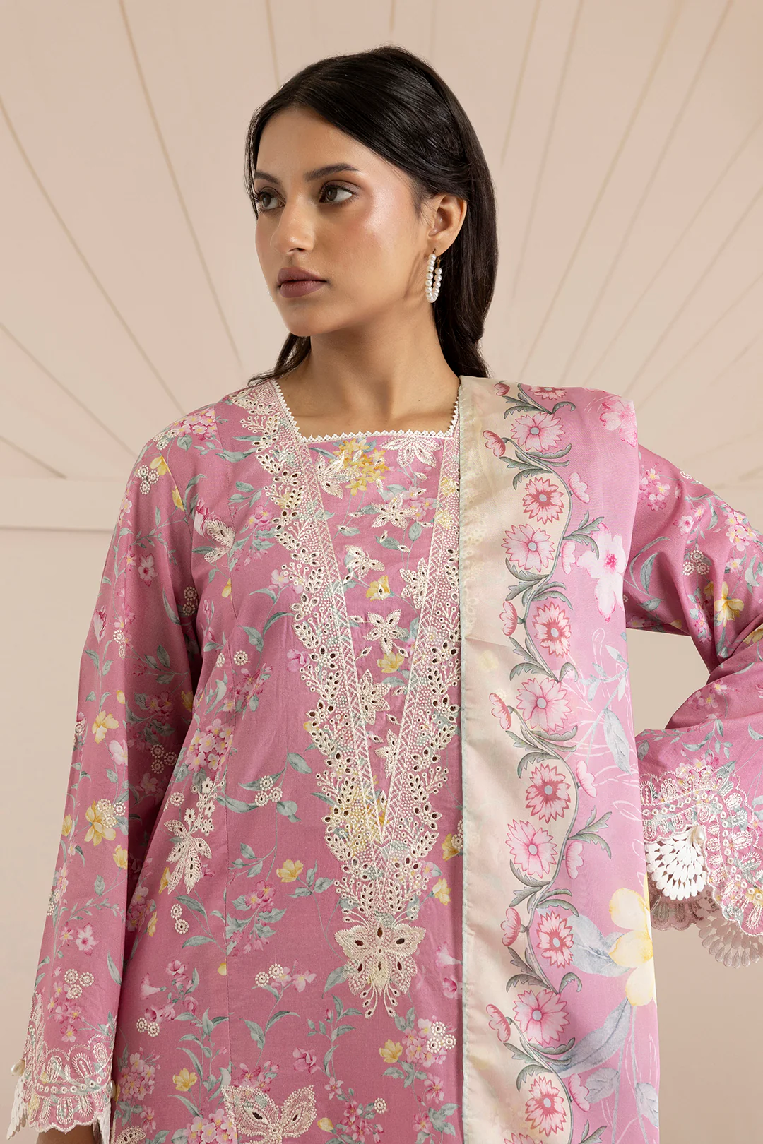 Embroidered Shirt Shalwar Dupatta - 0217 - Image 3