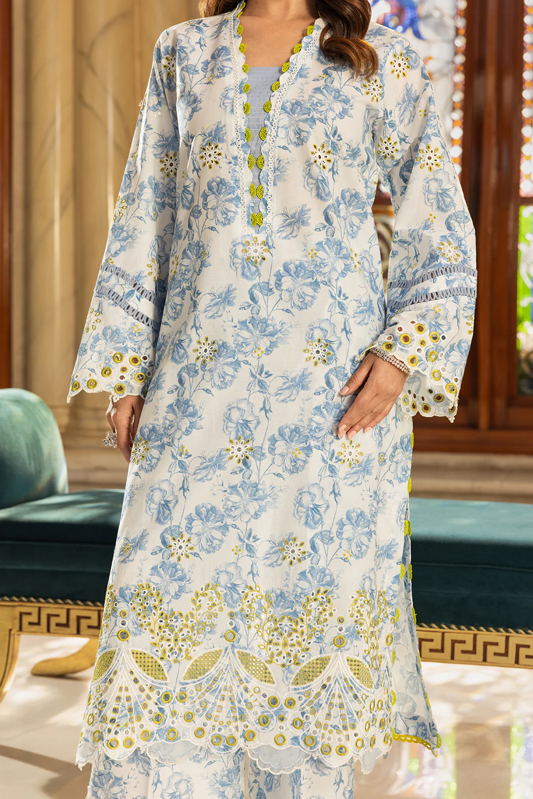 Embroidered Shirt Shalwar Dupatta - 4001 - Image 7