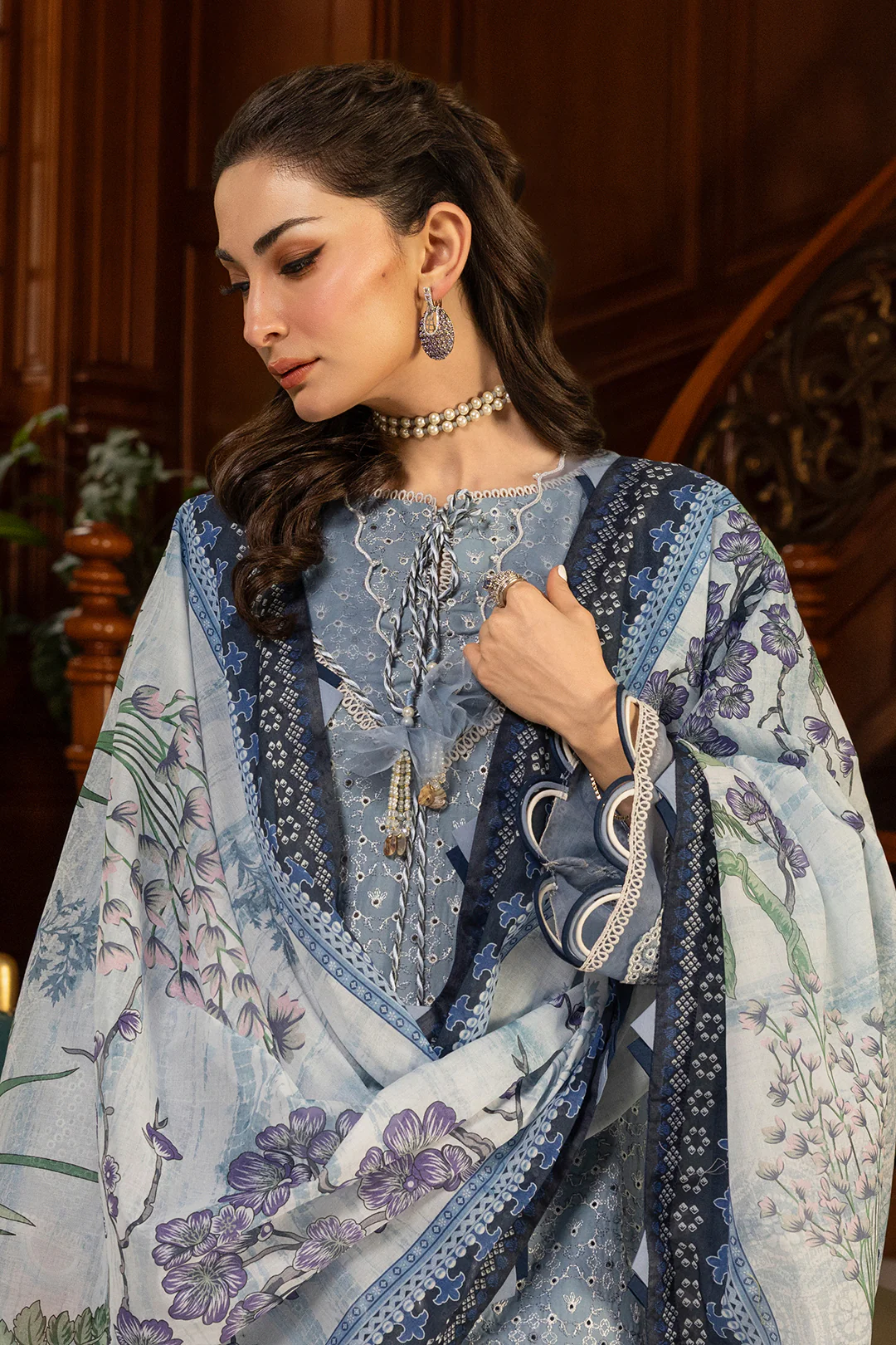 Embroidered Shirt Shalwar Dupatta - 4003 - Image 4
