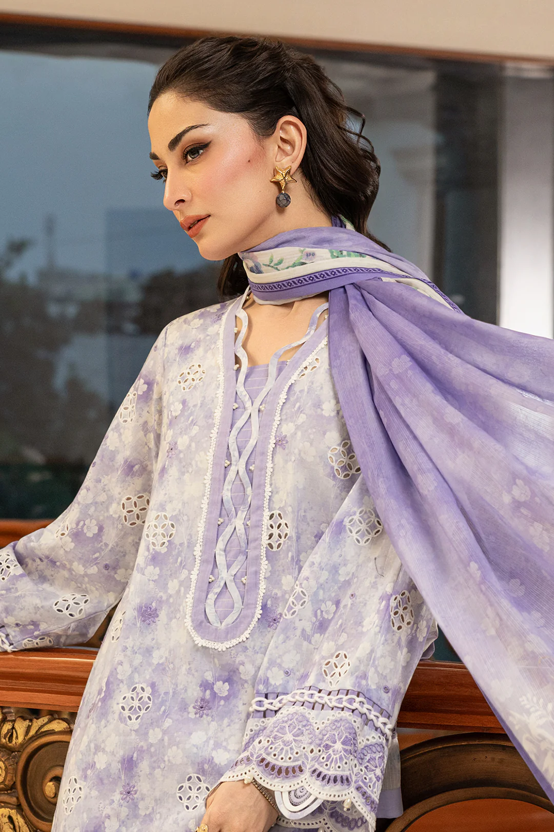 Embroidered Shirt Shalwar Dupatta - 4004 - Image 4