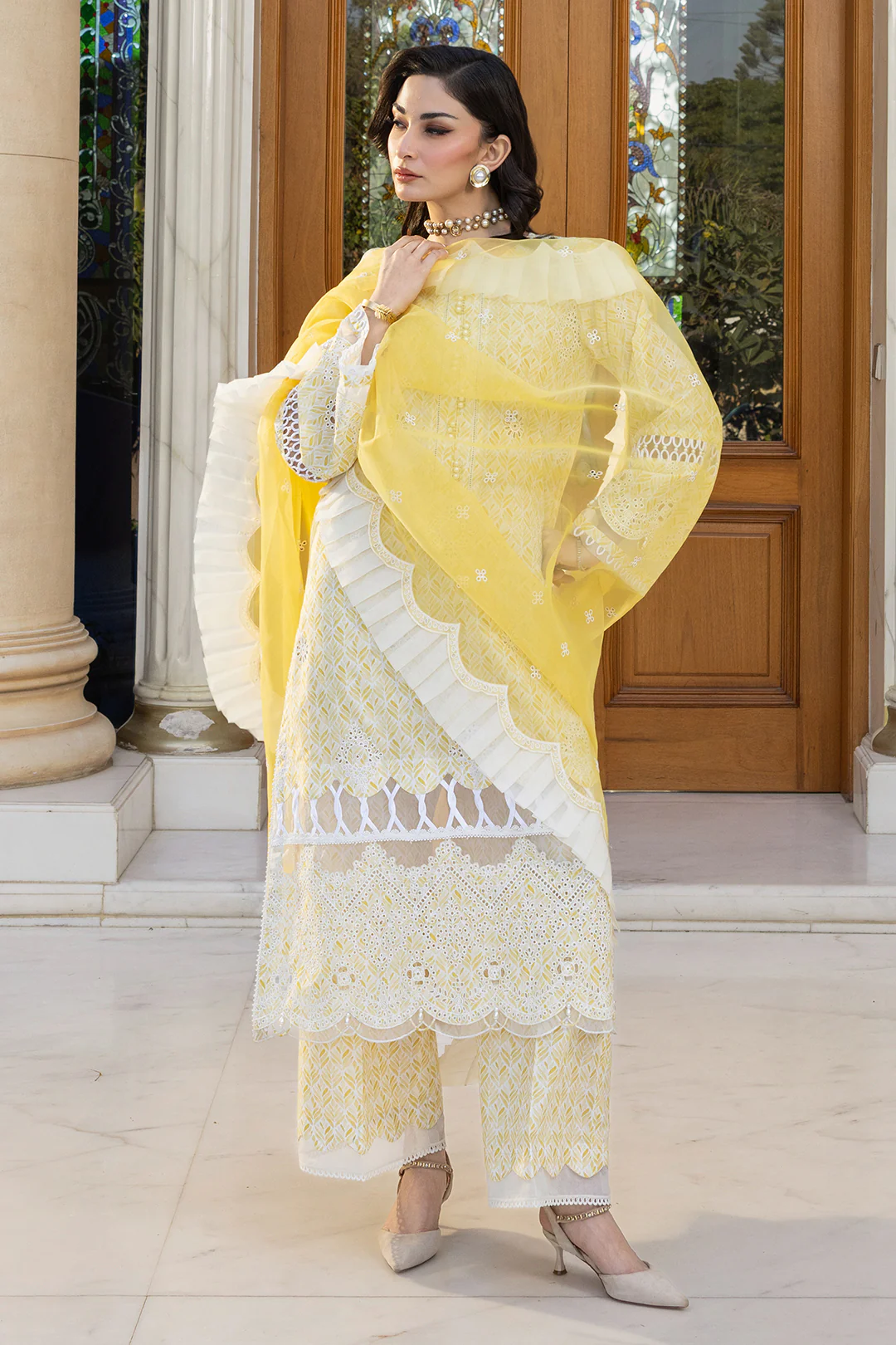 Embroidered Shirt Shalwar Dupatta - 4005 - Image 5
