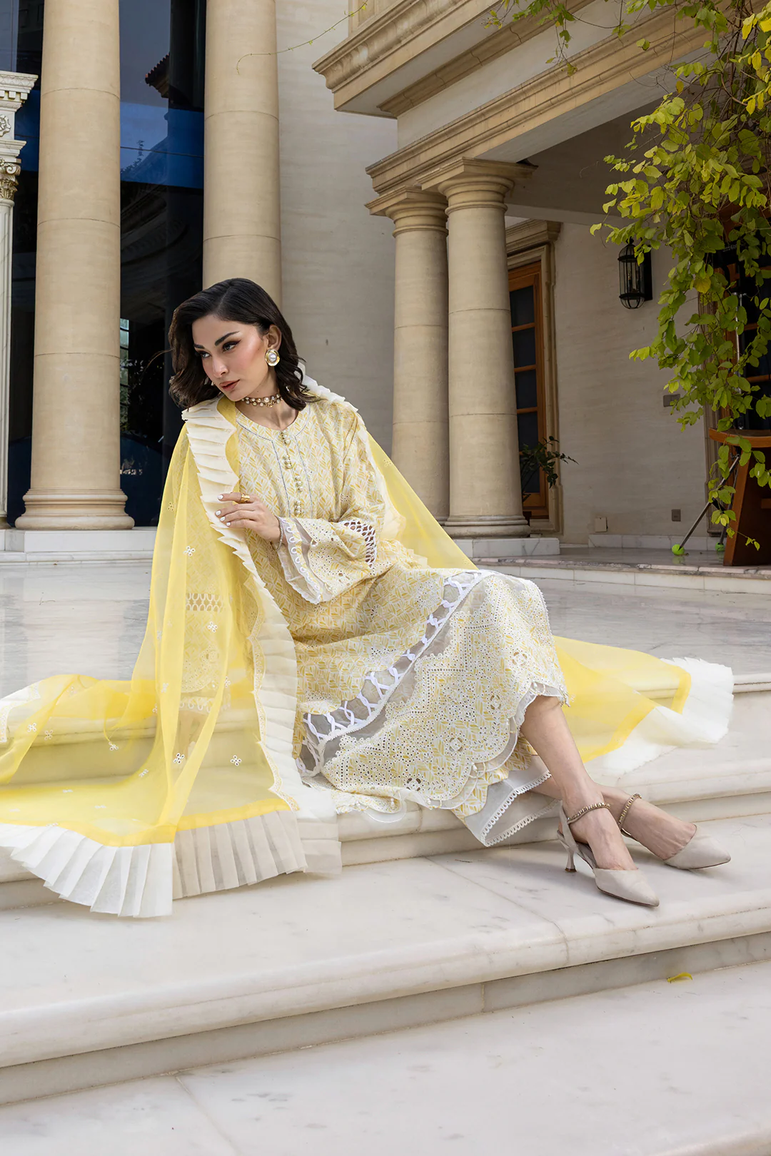 Embroidered Shirt Shalwar Dupatta - 4005 - Image 6