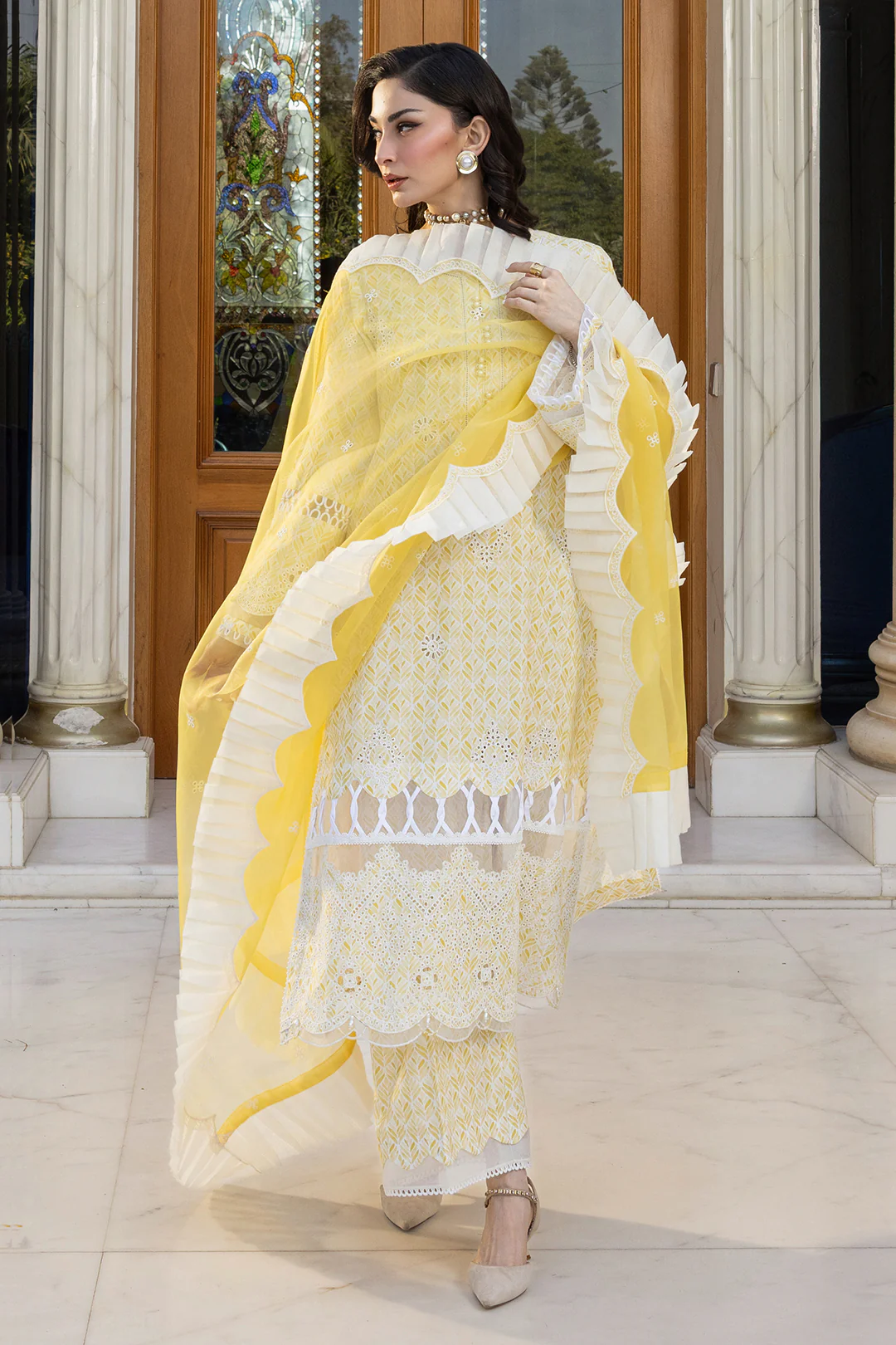 Embroidered Shirt Shalwar Dupatta - 4005 - Image 7
