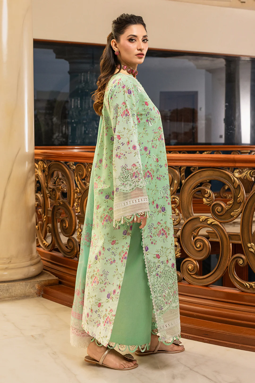 Embroidered Shirt Shalwar Dupatta - 4006 - Image 7