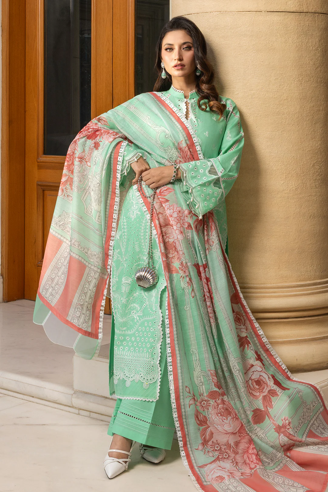 Embroidered Shirt Shalwar Dupatta - 4007 - Image 11
