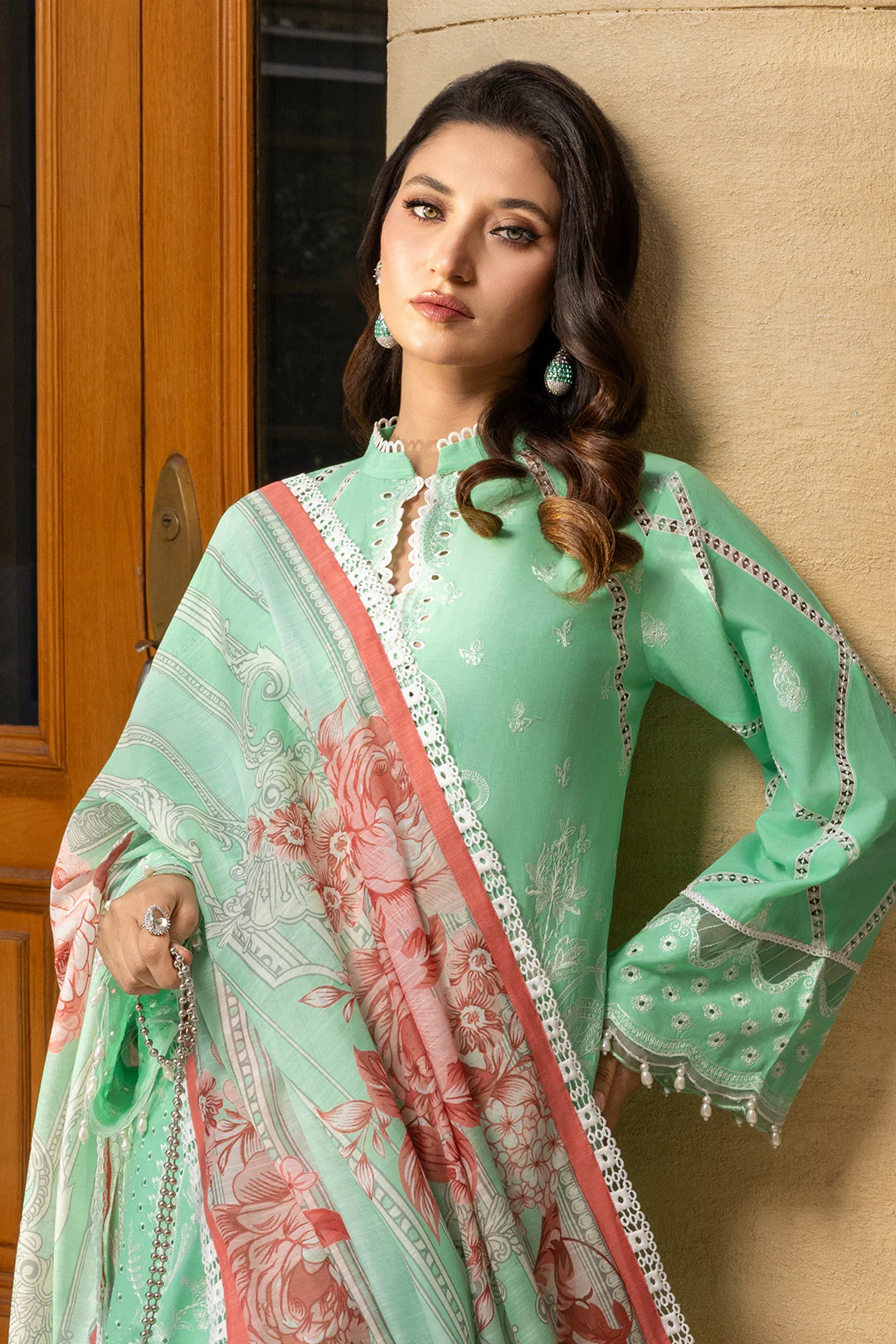 Embroidered Shirt Shalwar Dupatta - 4007 - Image 13