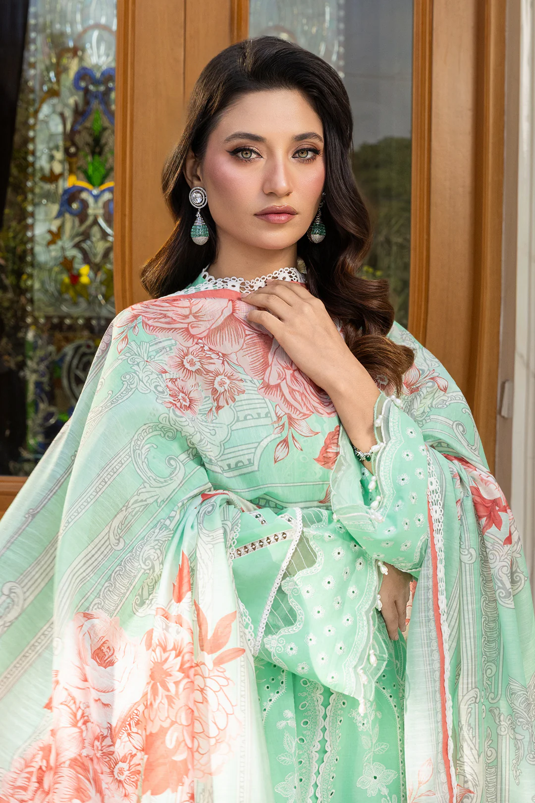Embroidered Shirt Shalwar Dupatta - 4007 - Image 2