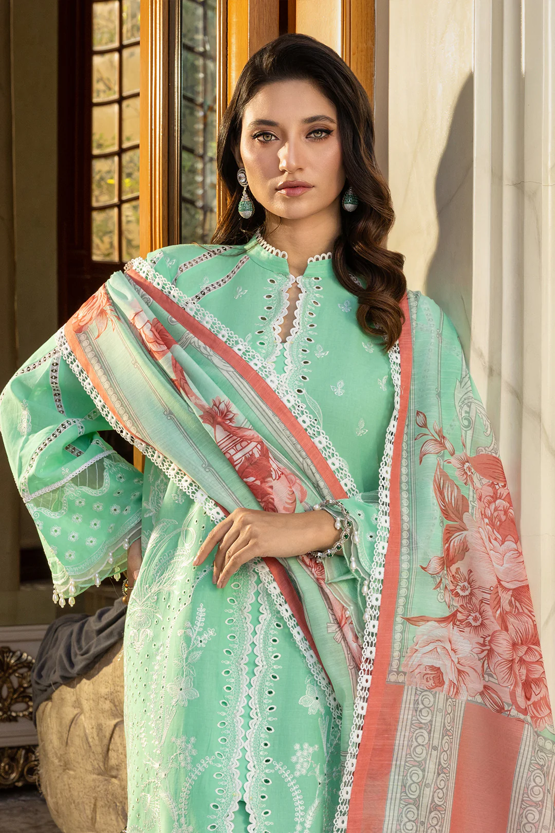 Embroidered Shirt Shalwar Dupatta - 4007 - Image 3