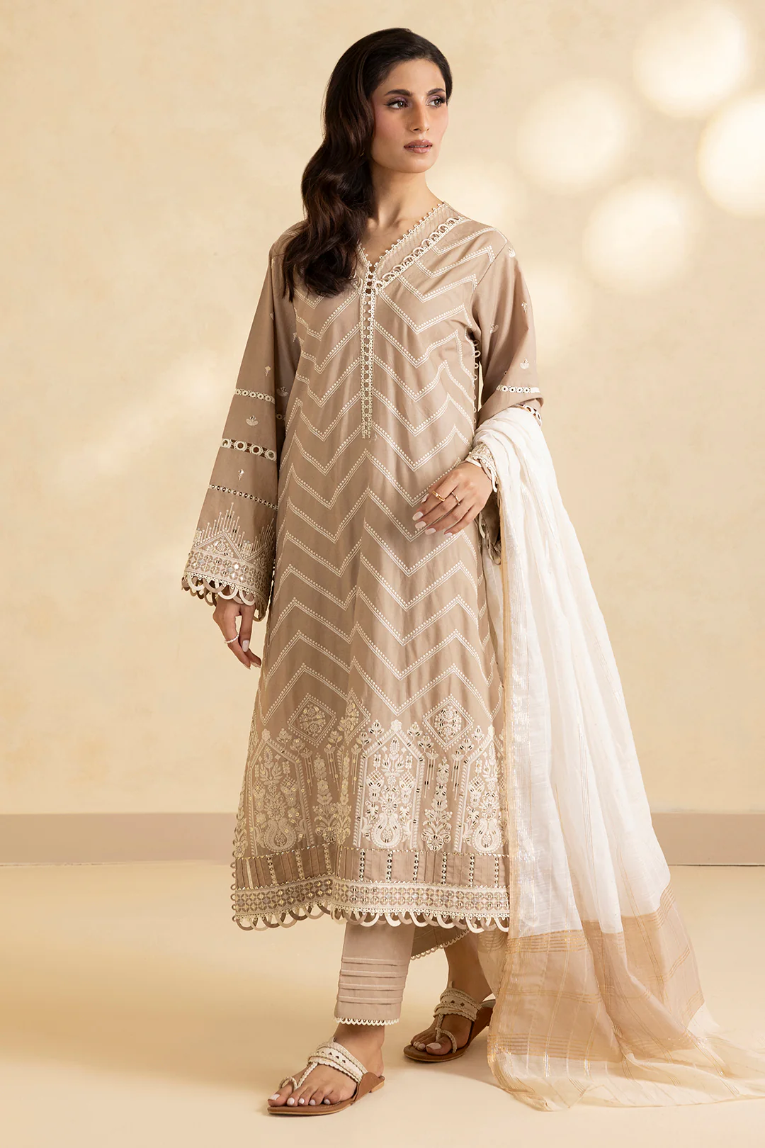 Embroidered Shirt Shalwar Dupatta - 4008 - Image 7