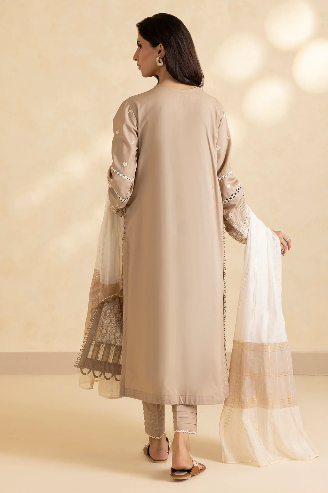 Embroidered Shirt Shalwar Dupatta - 4008 - Image 8