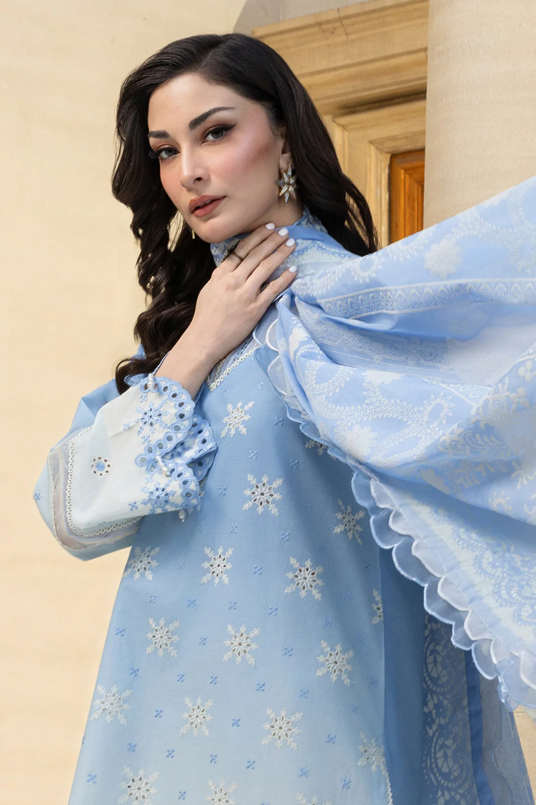 Embroidered Shirt Shalwar Dupatta - 4009 - Image 2