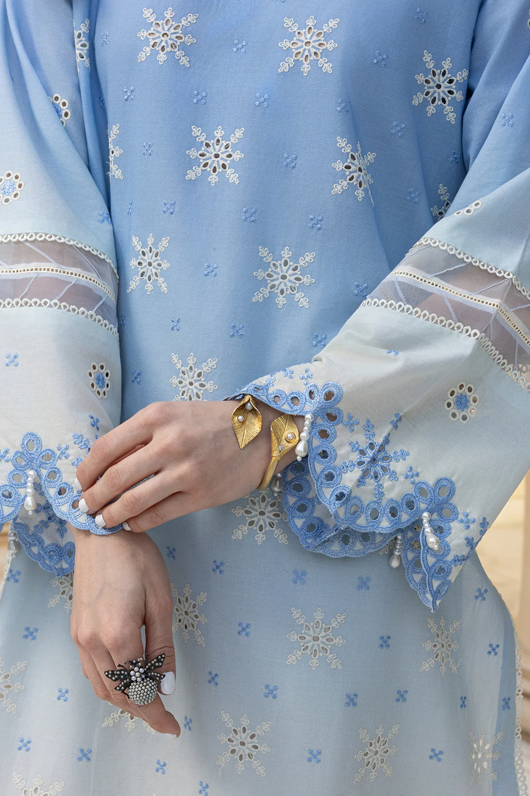 Embroidered Shirt Shalwar Dupatta - 4009 - Image 7