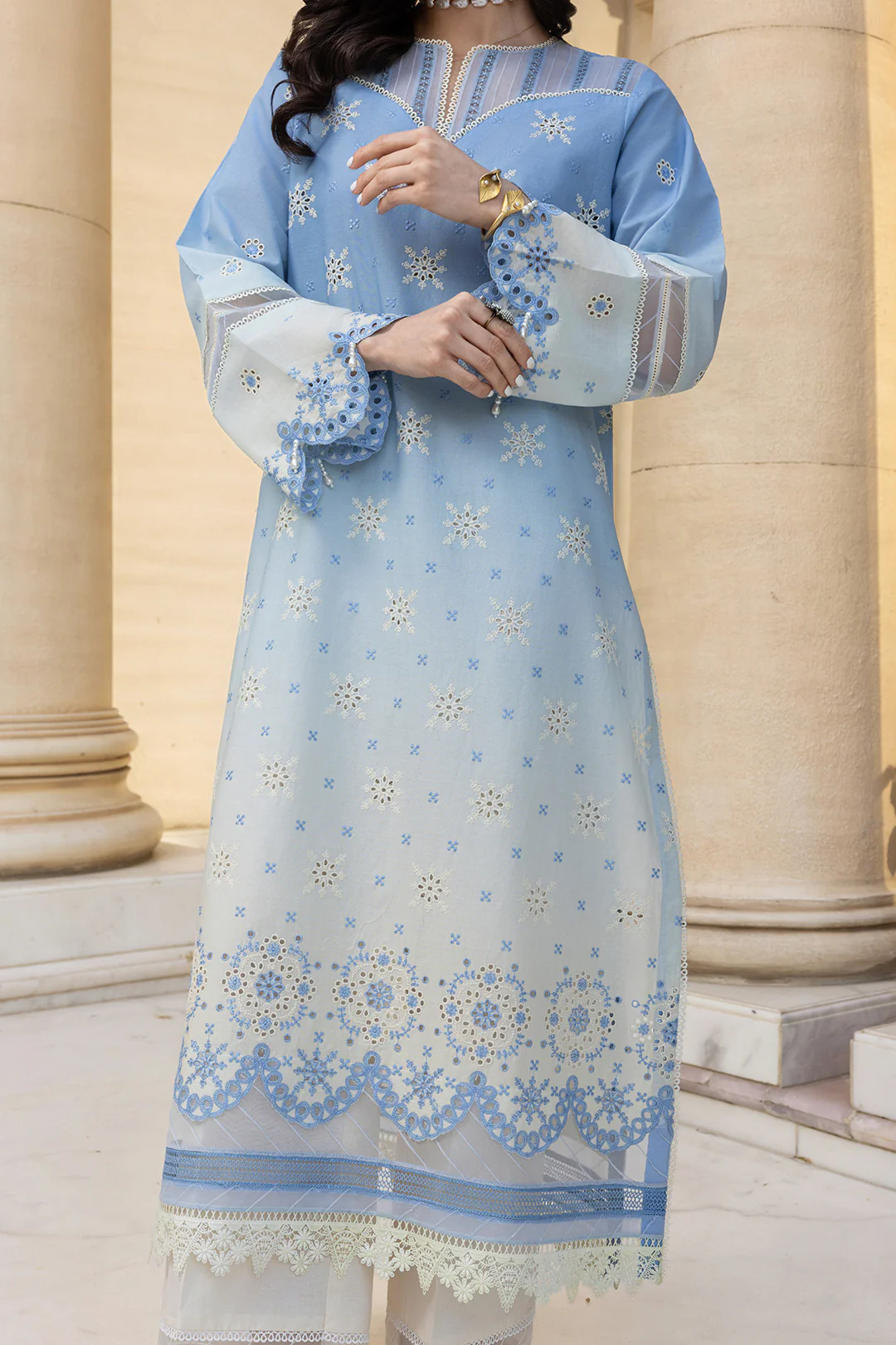 Embroidered Shirt Shalwar Dupatta - 4009 - Image 8