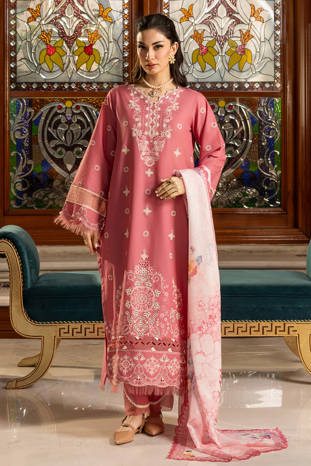 Embroidered Shirt Shalwar Dupatta - 4010 - Image 3