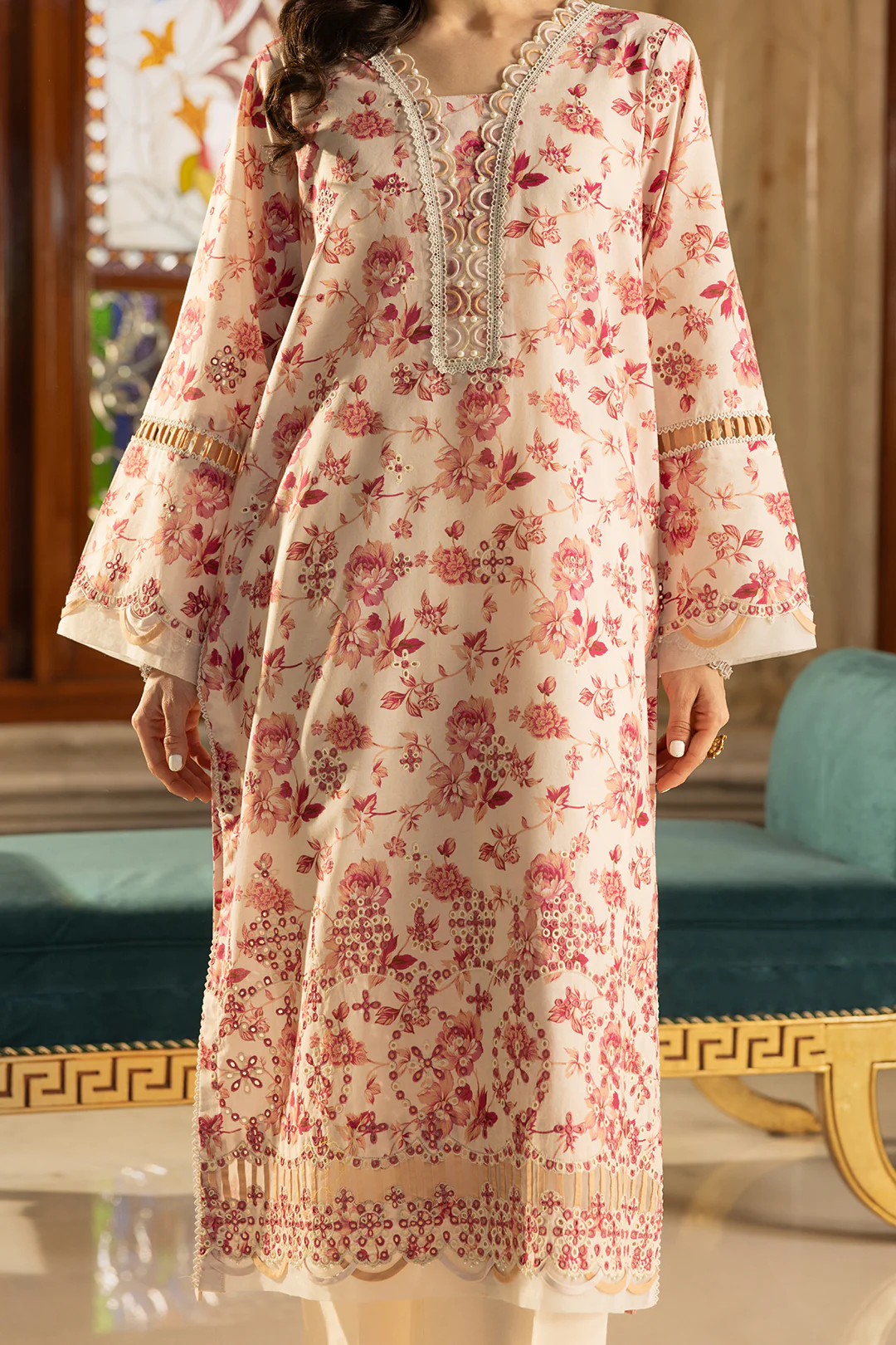 Embroidered Shirt Shalwar Dupatta - 4012 - Image 10