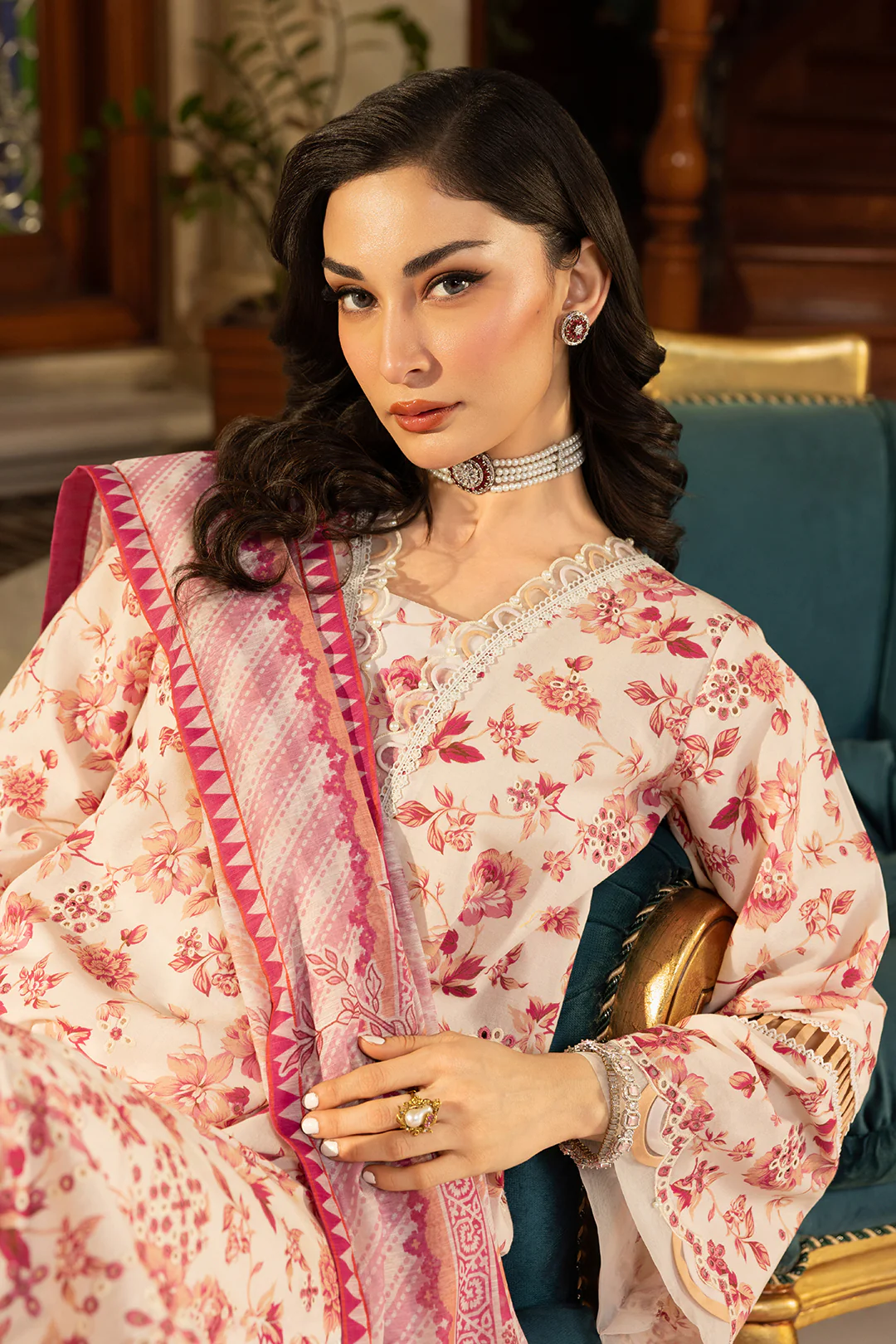 Embroidered Shirt Shalwar Dupatta - 4012 - Image 2