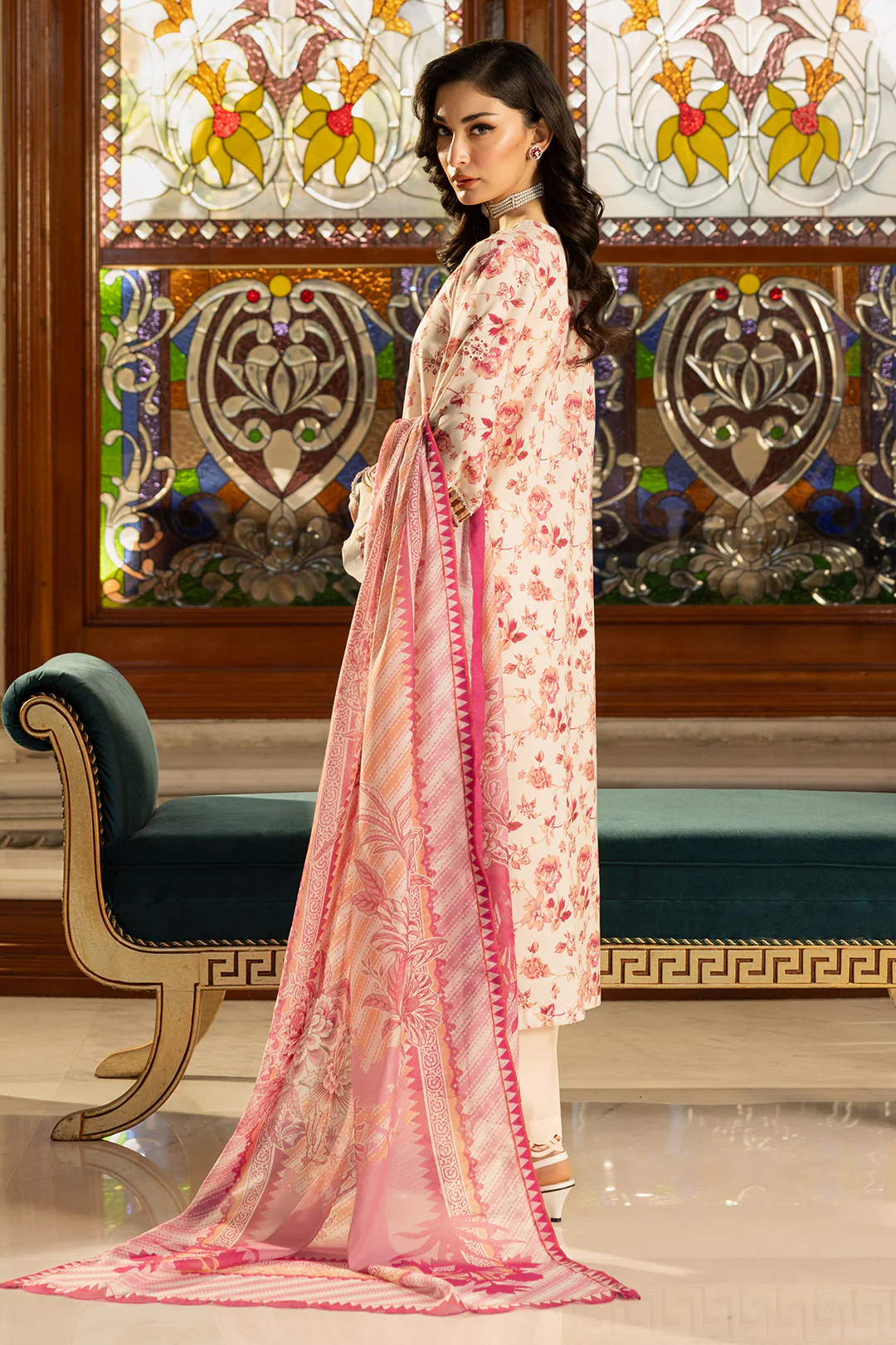 Embroidered Shirt Shalwar Dupatta - 4012 - Image 6