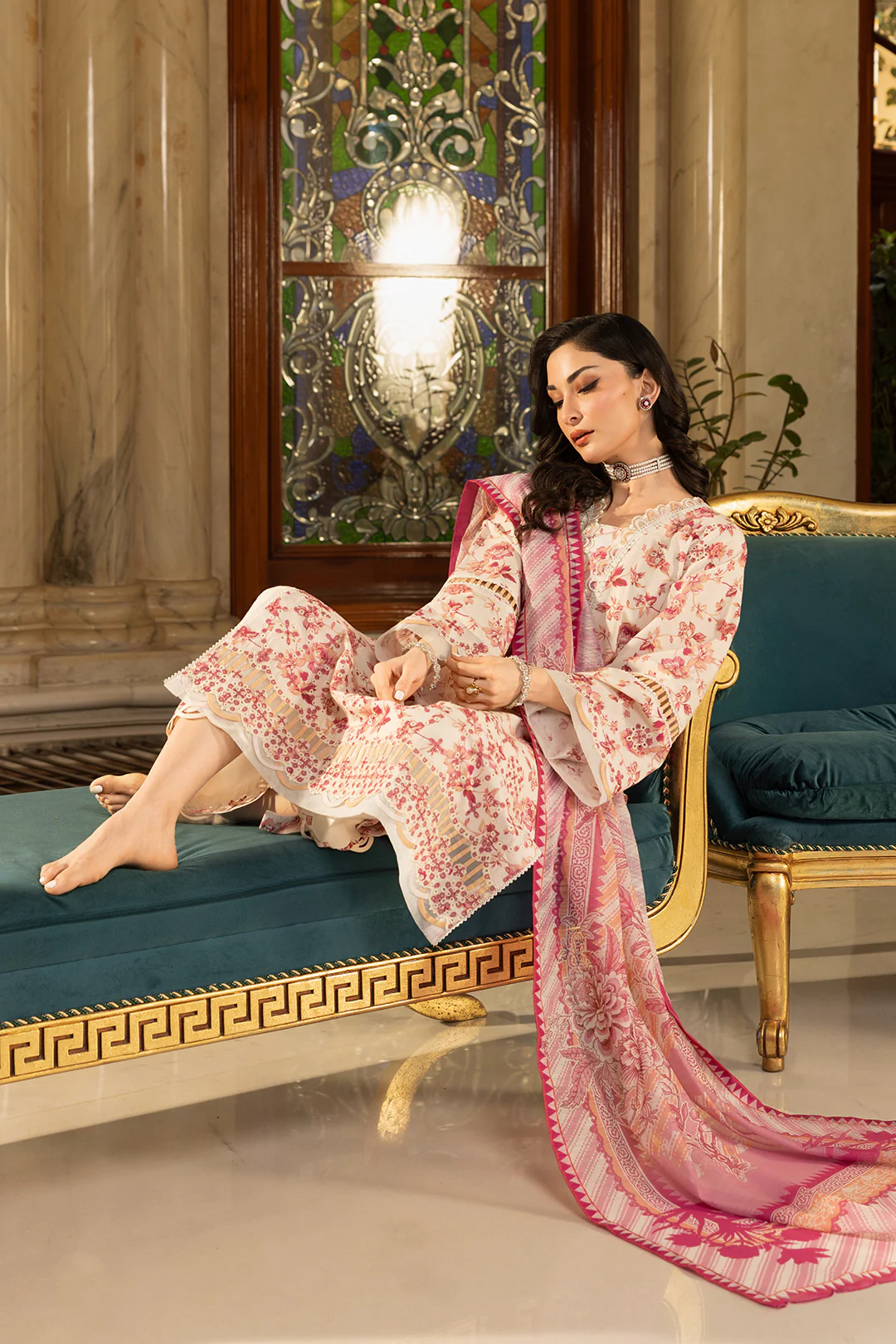 Embroidered Shirt Shalwar Dupatta - 4012 - Image 8