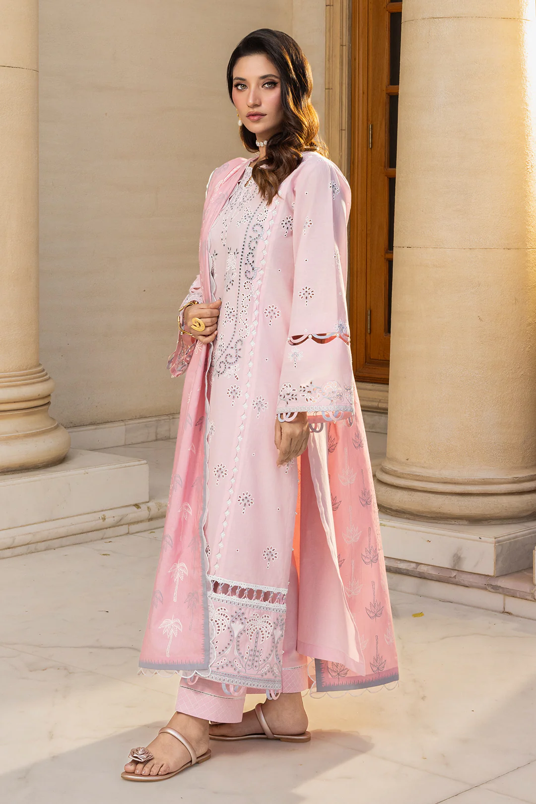 Embroidered Shirt Shalwar Dupatta - 4013 - Image 7