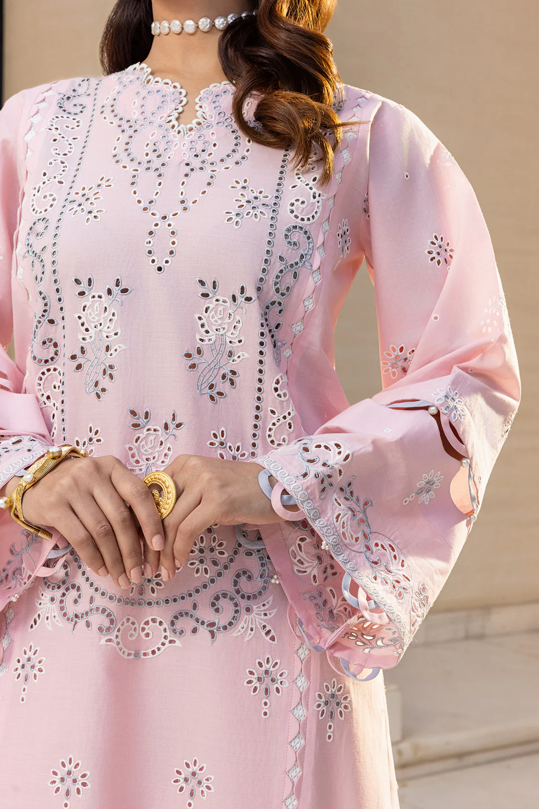 Embroidered Shirt Shalwar Dupatta - 4013 - Image 8