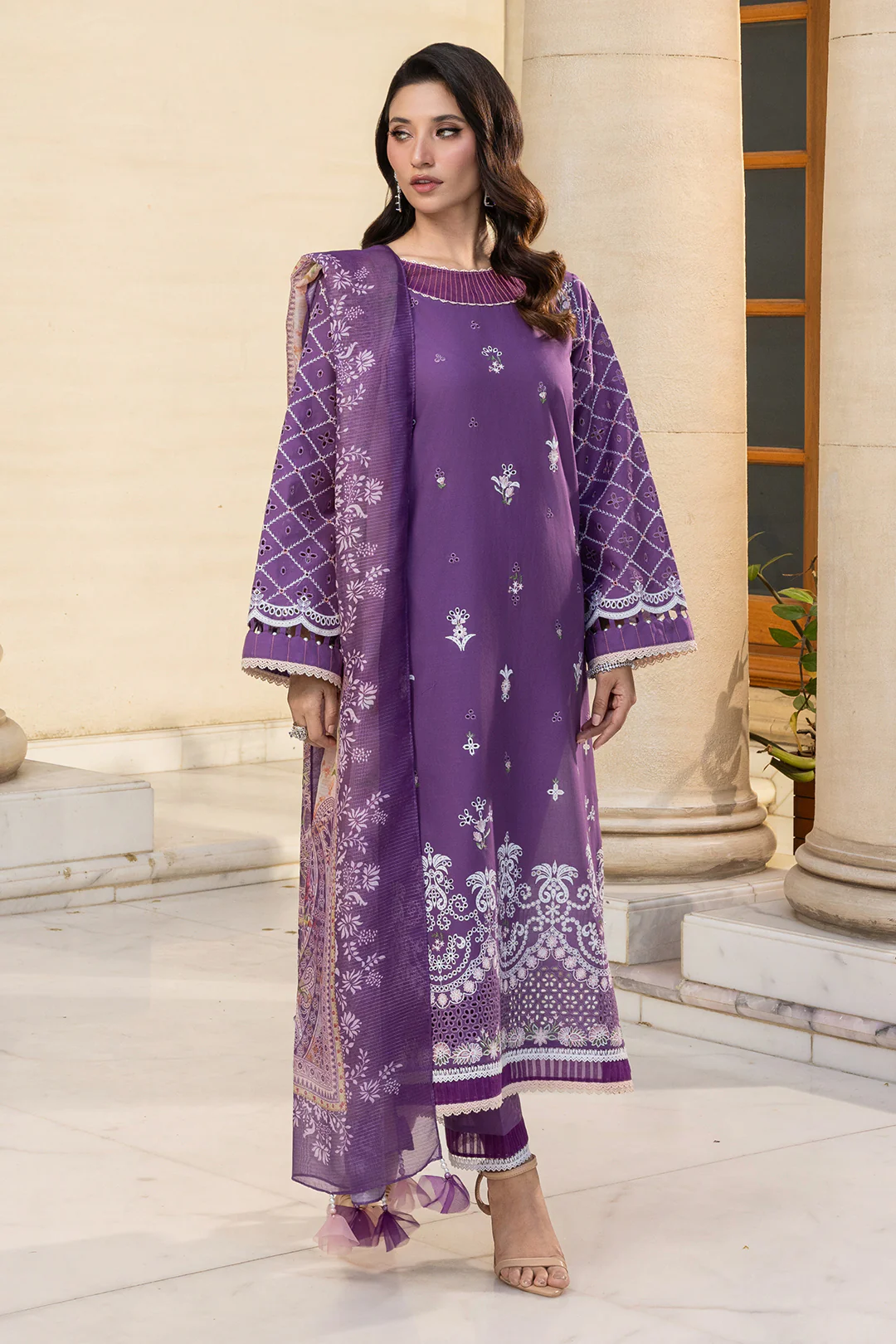 Embroidered Shirt Shalwar Dupatta - 4014 - Image 11